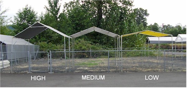 High peak, Medium Peak, Low Peak canopy examples