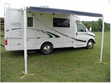 The Claw used as RV awning anchor