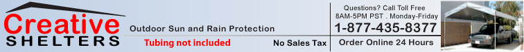 Canopy Kits, Tarps, Carports and Fittings